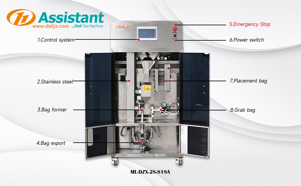 Double weighing packaging machine Exploded view